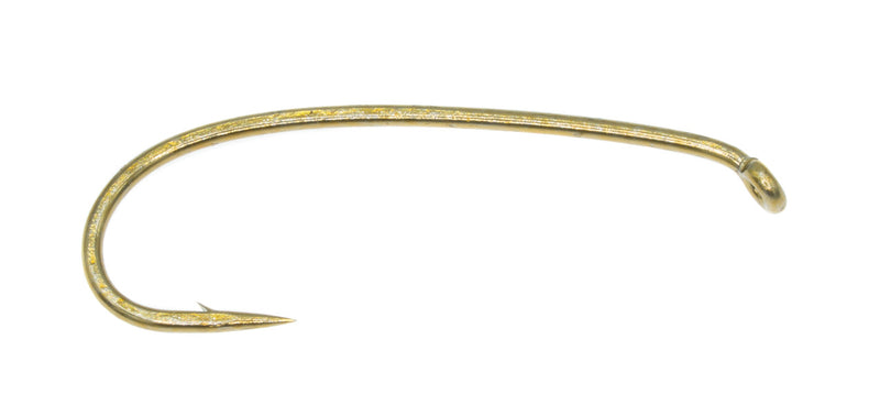 Tiemco TMC2302 humped shank hooks – 25-pack of 2X long, curved shank hooks ideal for tying extended-body dries, terrestrials, and realistic caddis or stonefly patterns.