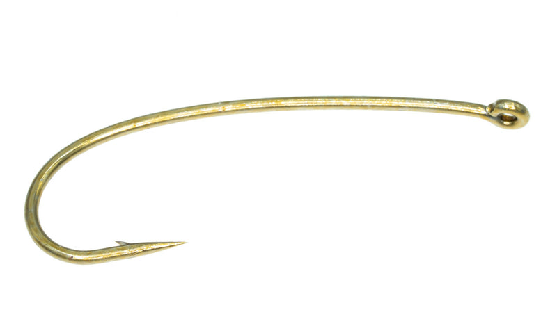 Tiemco TMC2312 dry fly hooks – 25-pack of curved shank, 2X long hooks ideal for tying terrestrials, stoneflies, and extended-body dry flies.