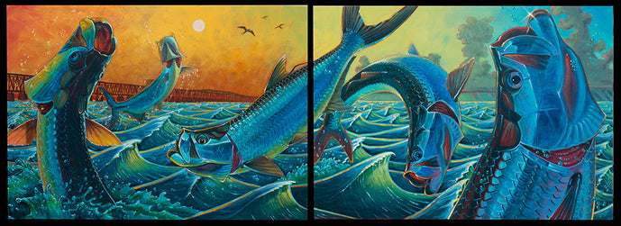 DeYoung Tarpon At Play Canvas Print