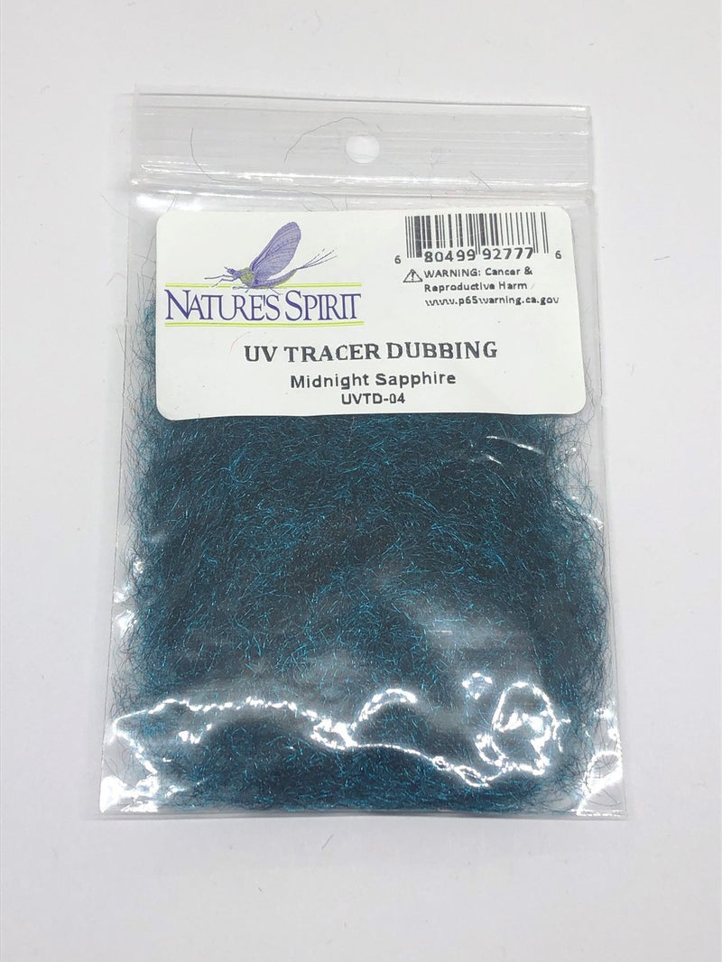 Midnight Sapphire UV Tracer Dubbing – vivid blue dubbing with intense UV shimmer for vibrant, eye-catching patterns.