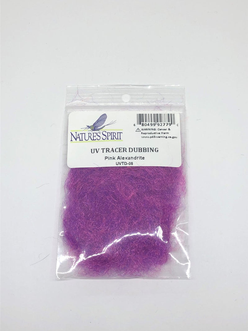 Pink Alexandrite UV Tracer Dubbing – soft rose-pink dubbing with UV tracer fibers for subtle attractor flies.
