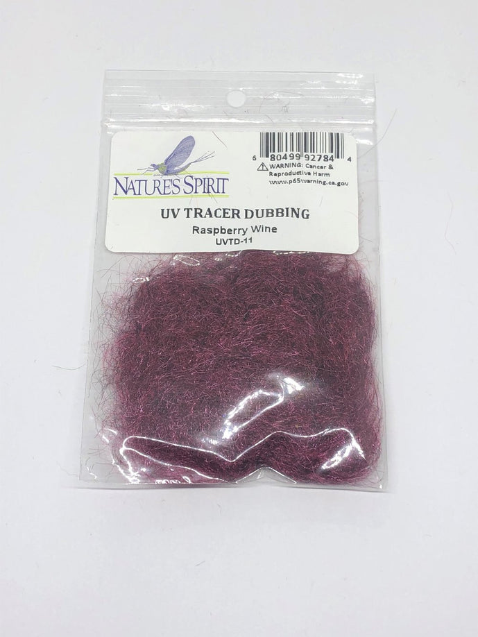 Raspberry Wine UV Tracer Dubbing – bold raspberry hue with flashy UV tones for leeches, buggers, and lake flies.