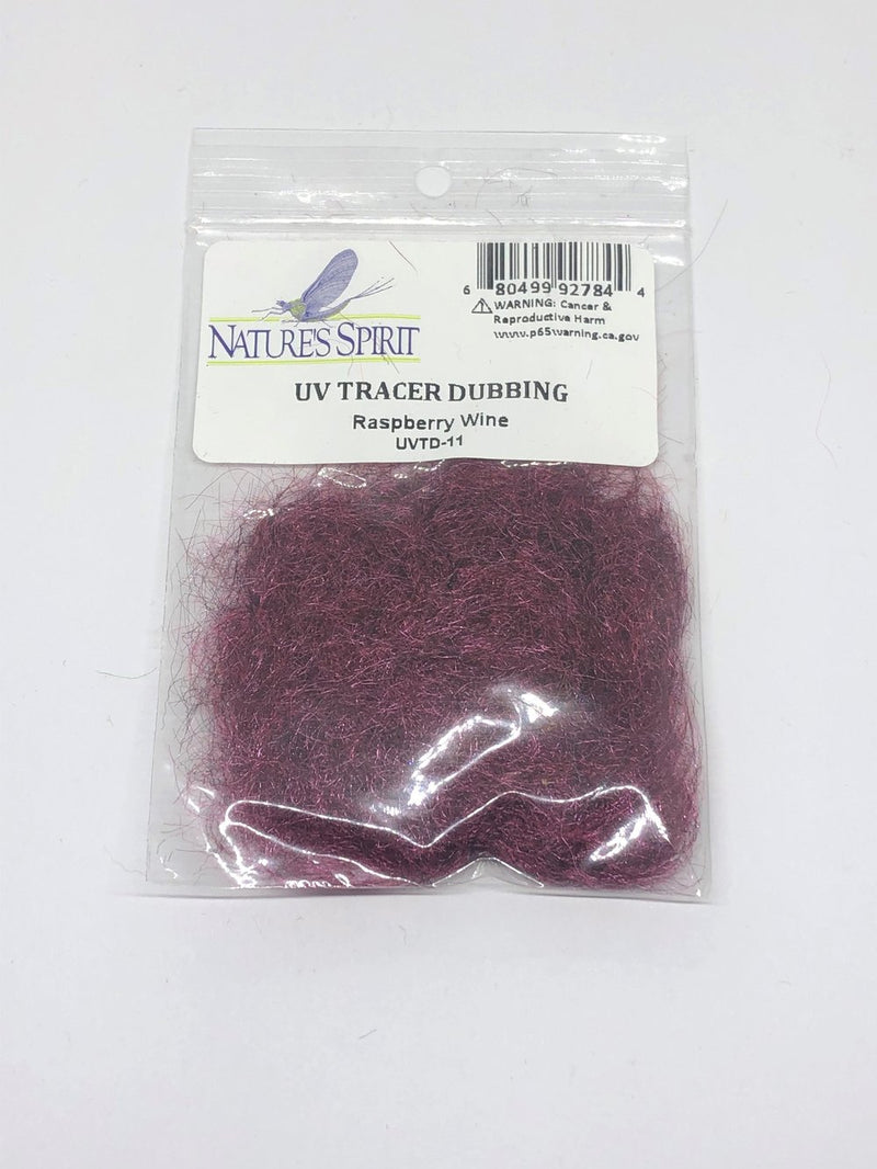 Raspberry Wine UV Tracer Dubbing – bold raspberry hue with flashy UV tones for leeches, buggers, and lake flies.