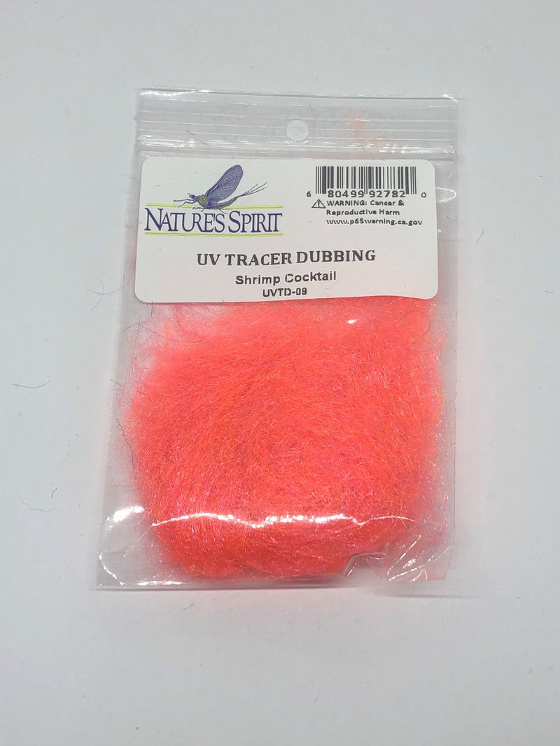 Shrimp Cocktail UV Tracer Dubbing – pale pink-orange mix with UV flash, perfect for saltwater shrimp imitations.