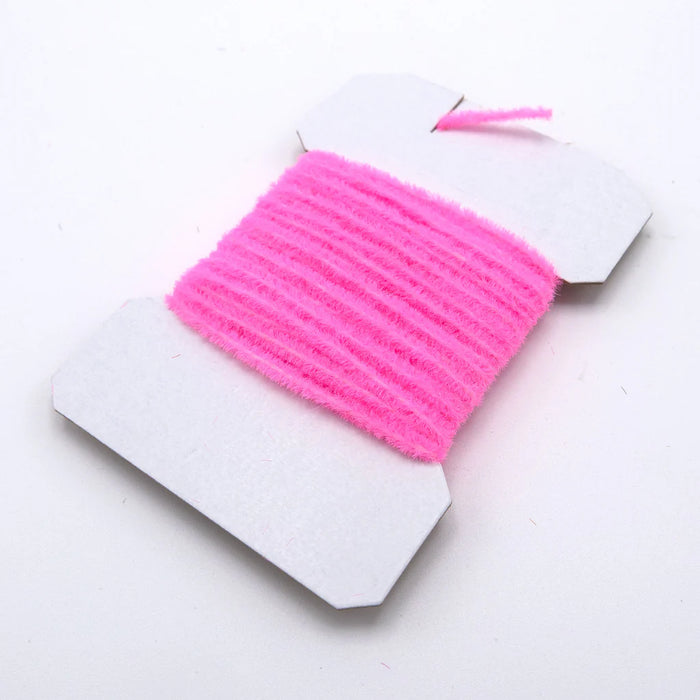 Ultra Chenille in fluorescent pink – vivid and eye-catching for San Juan worms and attractor nymphs.