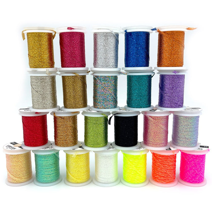 Veevus Mini Flat Braid – ultra-fine flat fly tying braid with a subtle shimmer, ideal for creating segmented bodies, wing cases, and ribbing on trout, steelhead, and saltwater flies. Strong, easy to handle, and available in a wide range of vibrant and pearlescent colors.