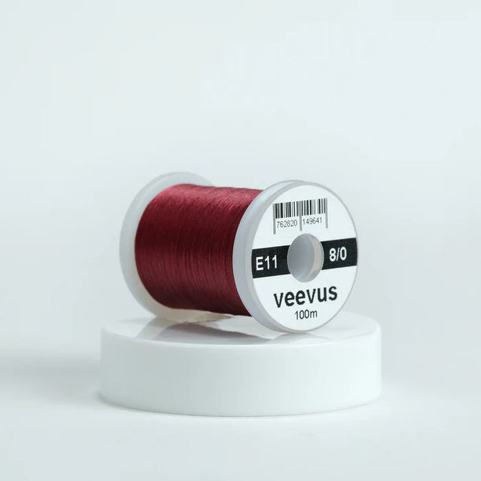 Veevus Thread in Claret – ultra-strong, lightweight fly tying thread available in 6/0, 8/0, and 10/0 sizes, perfect for precise, clean wraps on any pattern.