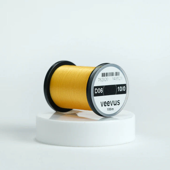 Veevus Thread in Sunburst Yellow – ultra-strong, lightweight fly tying thread available in 6/0, 8/0, and 10/0 sizes, perfect for precise, clean wraps on any pattern.