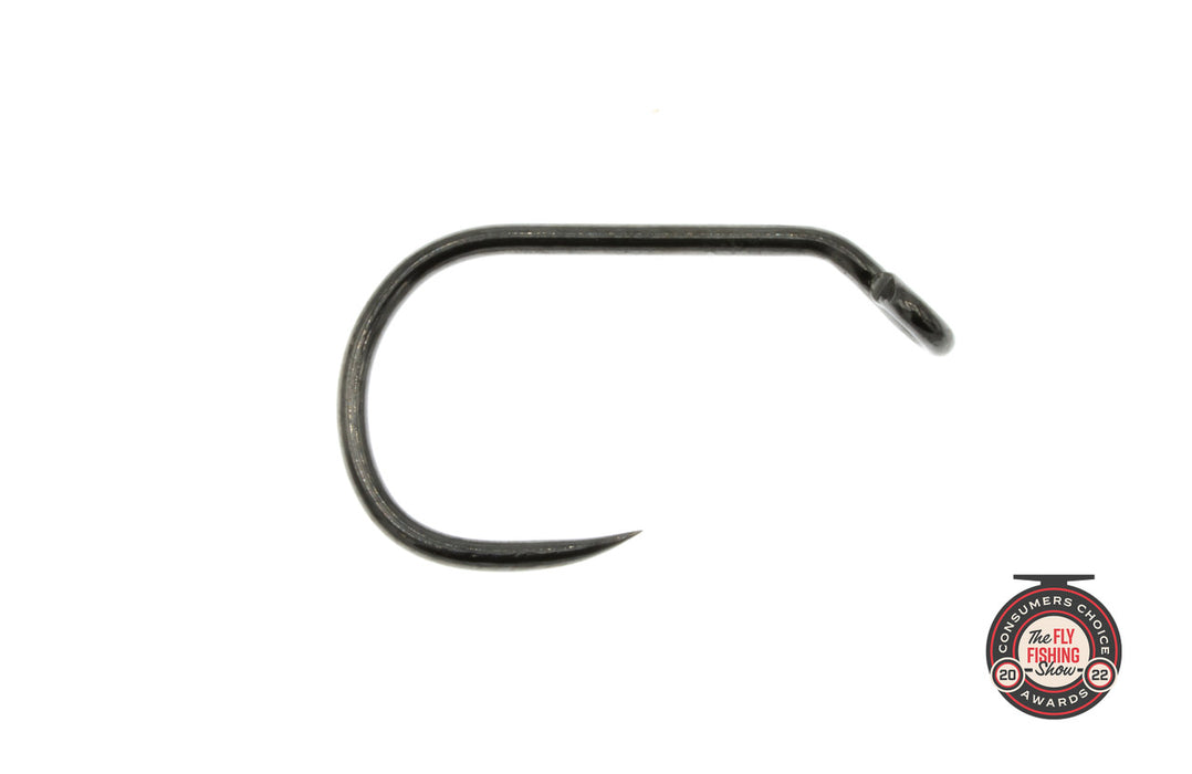 Umpqua XC-Competition PediJig hooks – barbless, 60-degree jig hooks with extended reach and wide gap, designed for Euro nymphs and tactical competition flies.