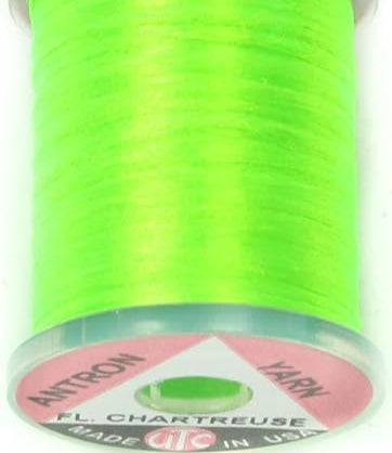 Spool of UTC Antron Yarn in synthetic trilobal fiber, ideal for wing posts, shucks, and dry fly bodies.