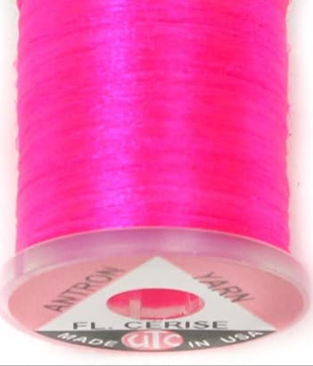 Spool of UTC Antron Yarn in synthetic trilobal fiber, ideal for wing posts, shucks, and dry fly bodies.