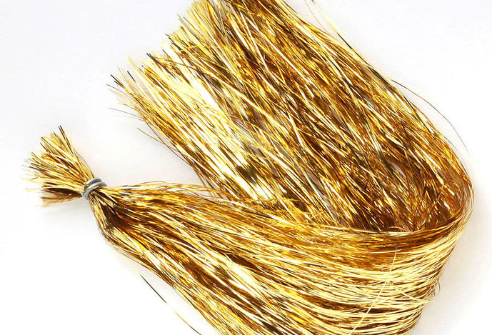 Flashabou by Nature's Spirit in Gold – premium synthetic fly tying material adding flash and movement to streamers, nymphs, and baitfish patterns.