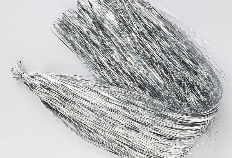 Flashabou by Nature's Spirit in Silver – premium synthetic fly tying material adding flash and movement to streamers, nymphs, and baitfish patterns.