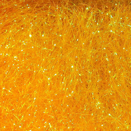 Hareline Ice Dub in orange (ICE271) – a vibrant, reflective dubbing material with intense flash, ideal for tying eye-catching nymphs, streamers, and attractor patterns.