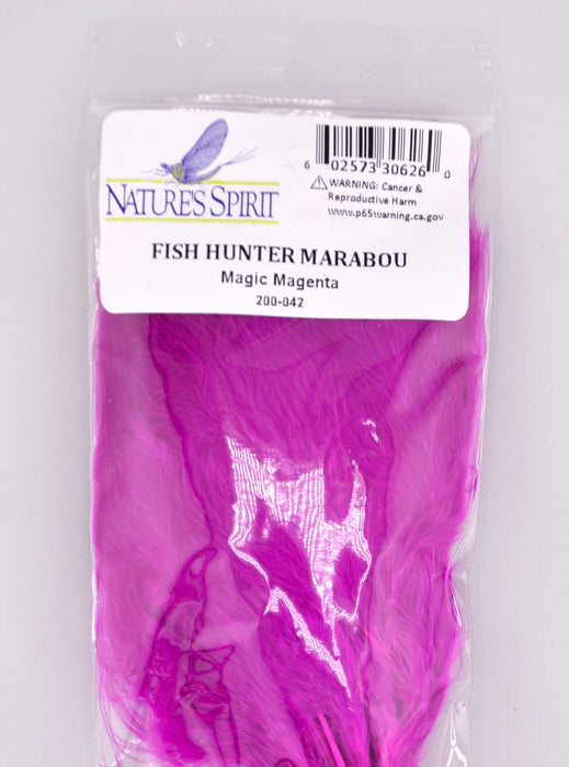 Fish Hunter Blood Quill Marabou in magic magenta—vibrant, eye-catching marabou ideal for steelhead flies, attractor patterns, and bold streamers.