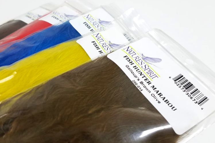 Fish Hunter Blood Quill Marabou by Nature’s Spirit – premium dyed marabou feathers in assorted colors for tying leeches, buggers, streamers, and steelhead flies.