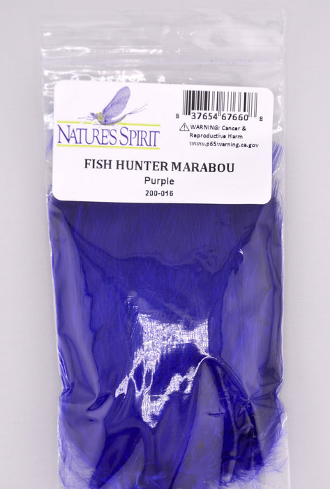 Fish Hunter Blood Quill Marabou in purple—premium, soft-flowing feathers ideal for intruders, leech patterns, and winter steelhead flies that rely on deep, rich color and seductive movement.