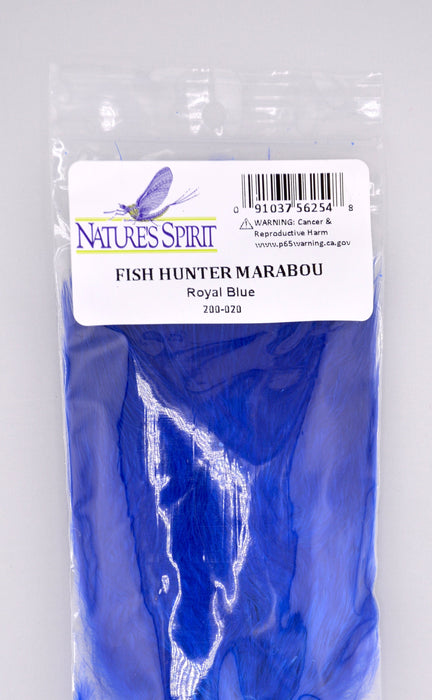 Fish Hunter Blood Quill Marabou in royal blue—bold, vibrant marabou ideal for steelhead, salmon, and flashy streamer patterns.