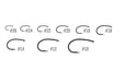 Tiemco TMC2488 nymph hooks – 25-pack of short-shank, wide-gape hooks perfect for tying emergers, midges, scuds, and small nymph patterns.