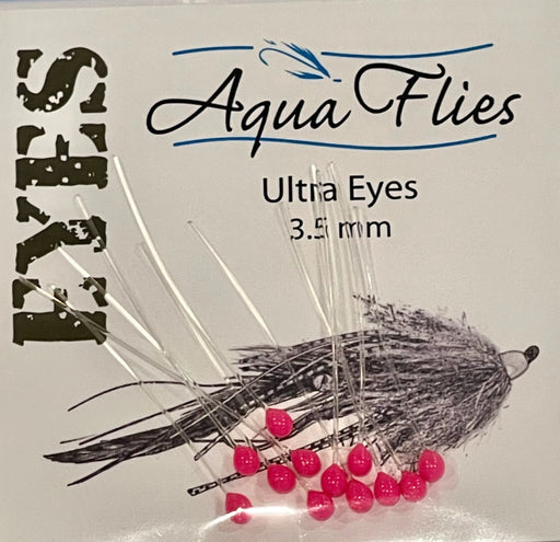 Aqua Flies Ultra Eyes – 3.5mm lightweight plastic eyes in fluorescent pink for steelhead, salmon, and intruder-style flies.