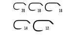 Umpqua XC-Competition PediJig hooks – barbless, 60-degree jig hooks with extended reach and wide gap, designed for Euro nymphs and tactical competition flies.