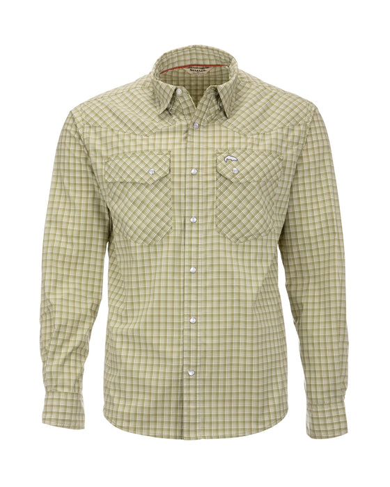 Simms M's Brackett Long Sleeve Shirt // Sage Window Plaid Small