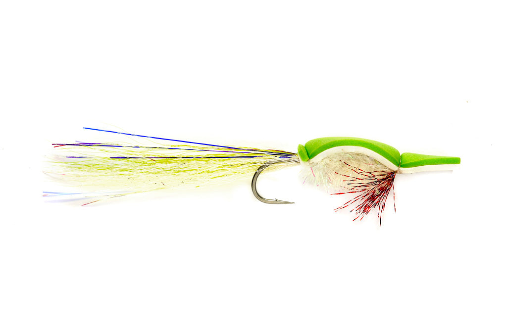 Gurgler Chartreuse and White 3/0 by Fulling Mill