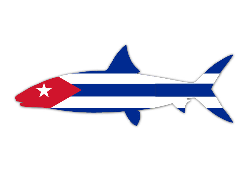cuban flag bonefish sticker