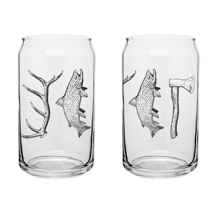 Beer Can Glass Hunt Fish Camp