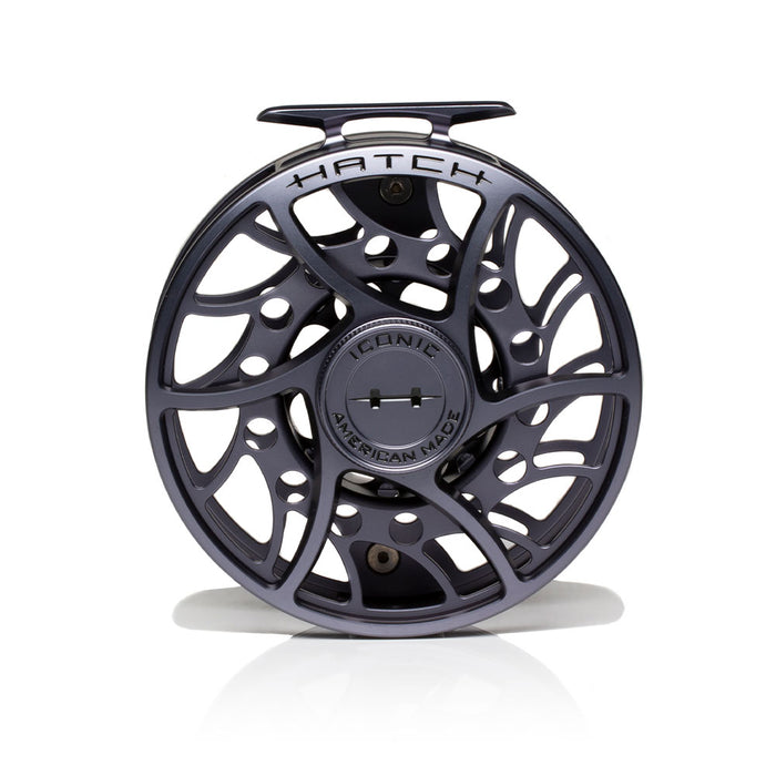 Hatch Iconic 11 Plus Fly Reel Black/Silver / Large Arbor
