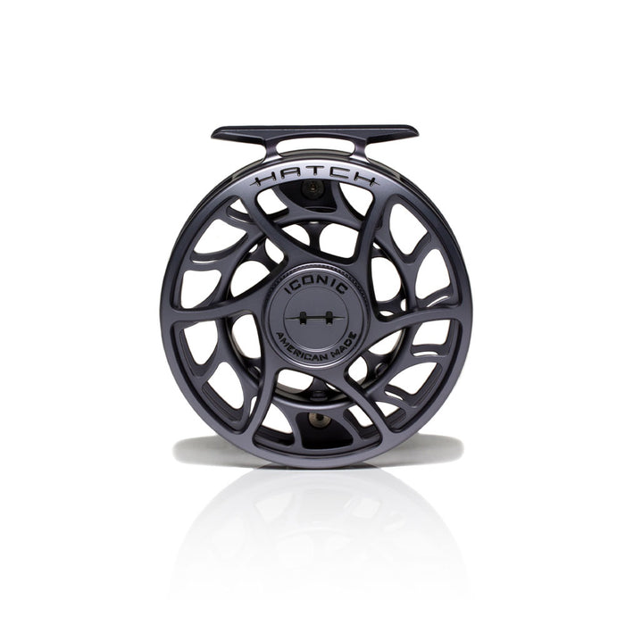 Hatch Iconic 5 Plus Fly Reel Black/Silver / Large Arbor