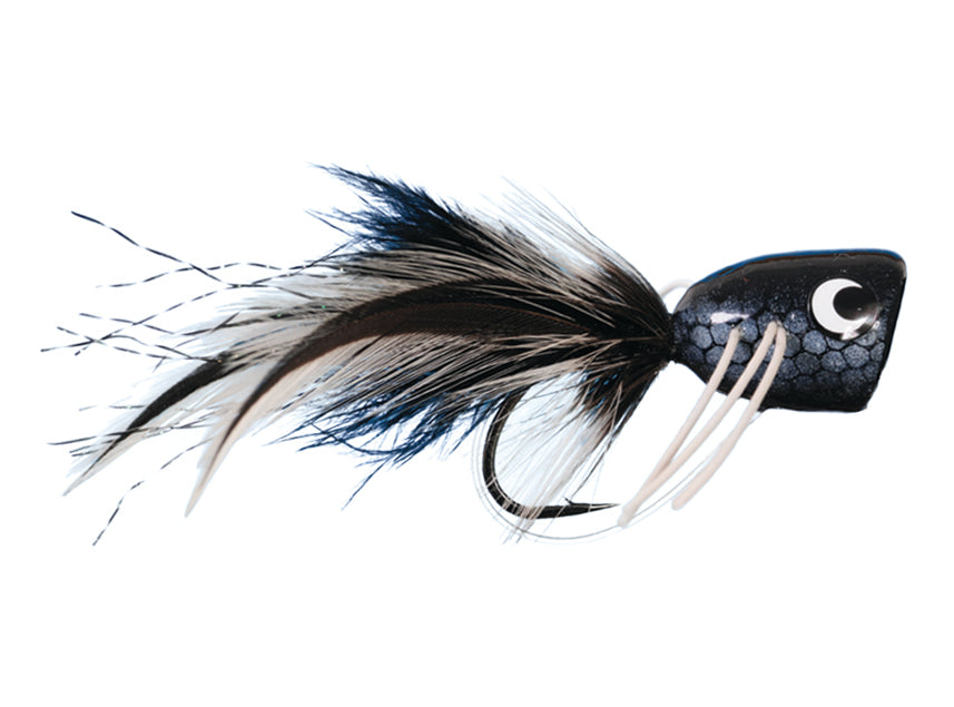 Bass Popper - Bass Fly, Smallmouth Bass Fly, A Great Fly Pattern! #4 (with Weed Guard)