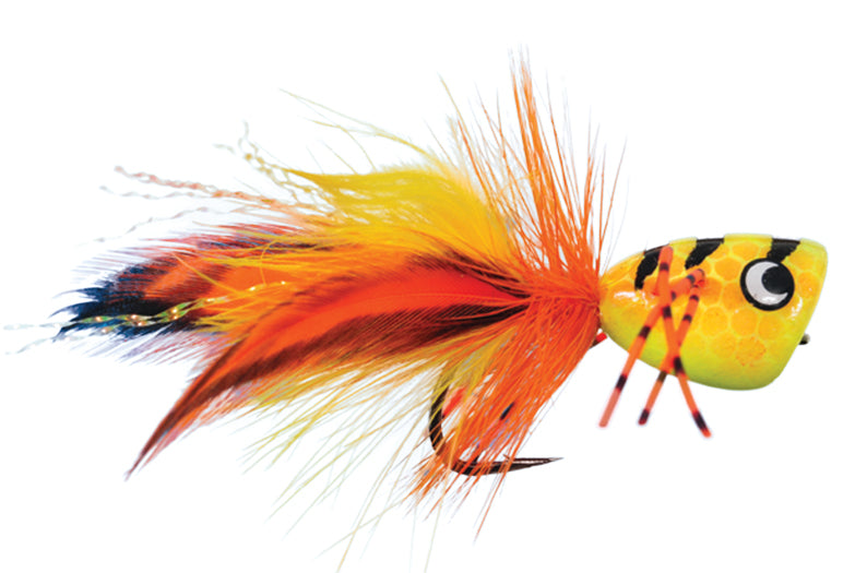 Tigger Bass Popper - Bass Fly, Smallmouth Bass Fly, A Great Fly Pattern! #8