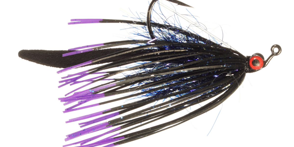 Rainy's Black and Purple Grim Reaper - #3/0 - Bass Fly, Smallmouth Bass ...