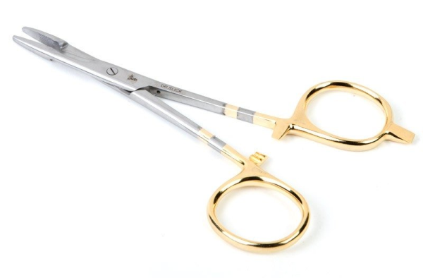 Dr Slick Curved 5.5 inch Gold Clamp, Fishing Clamps - Taimen