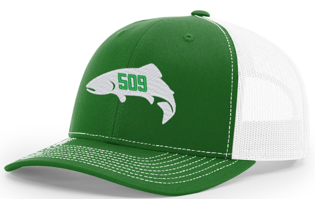 Skillfish - Green trucker Cap - White Fish Hook Logo Olive/White Trucker @ Hatstore